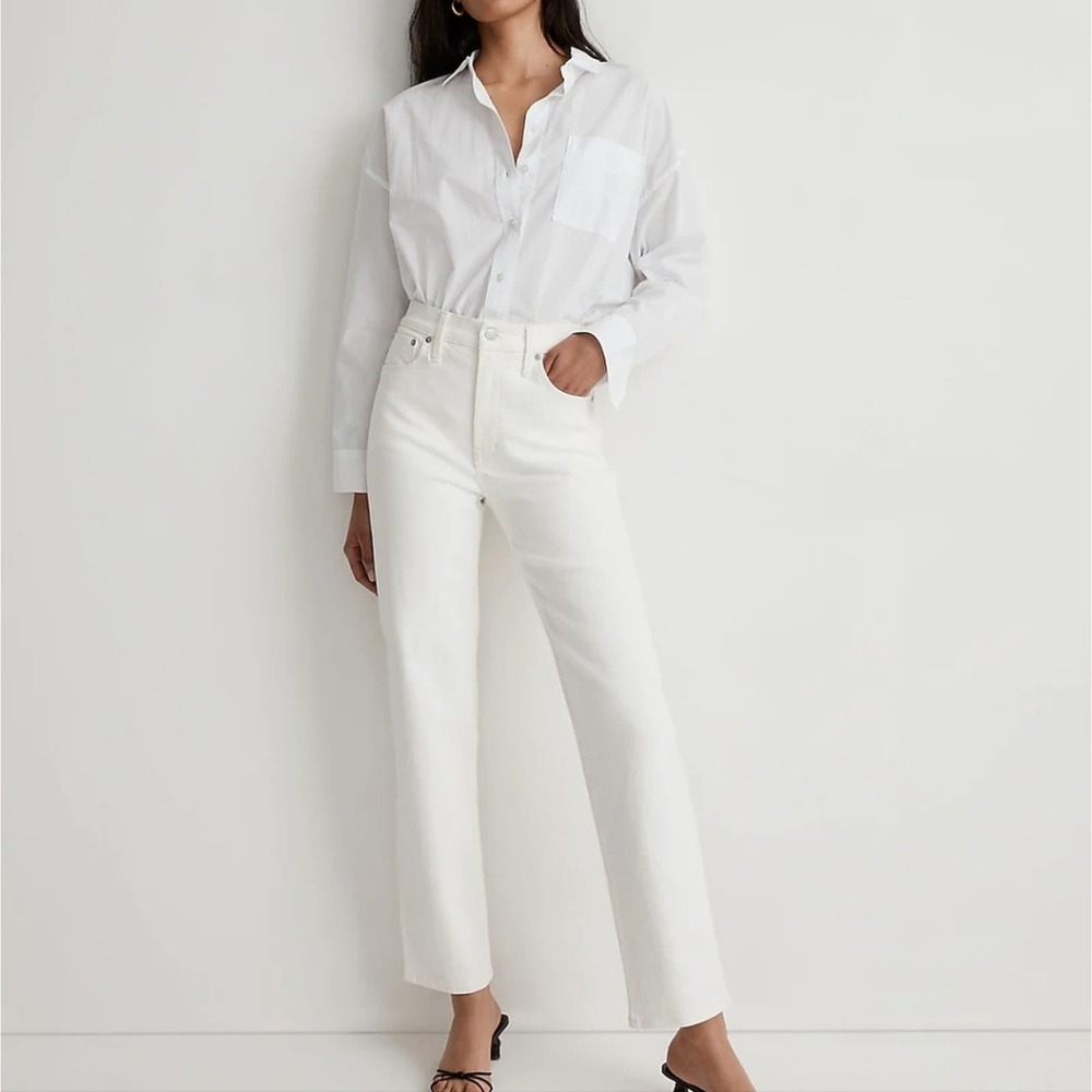 NWT Madewell Perfect Vintage High Waisted Straight Leg Jean White